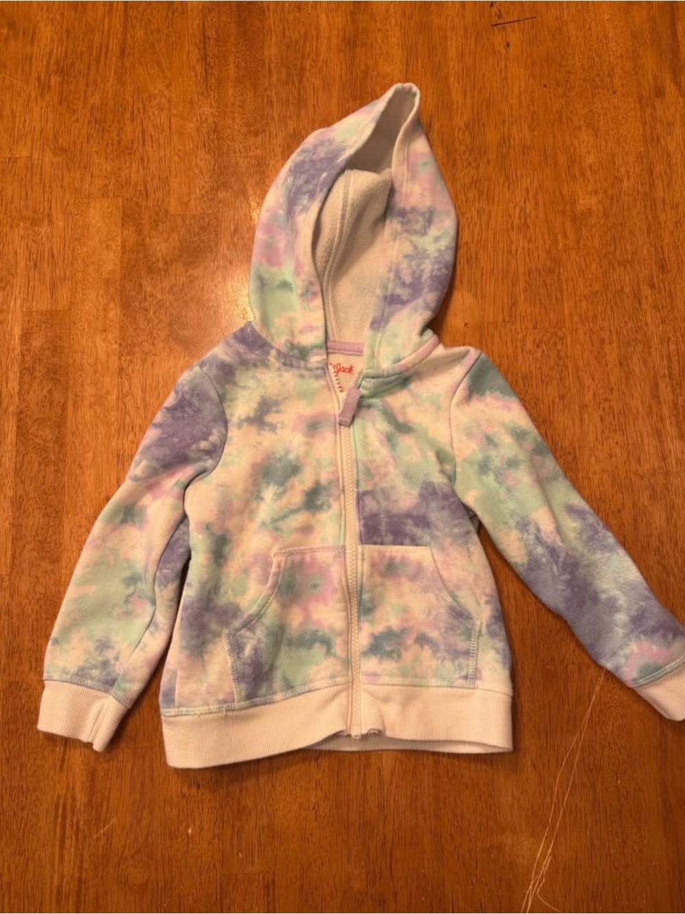 Cat & Jack Pastel Tie-Dye Zip Hoodie in Blue, Purple & Pink